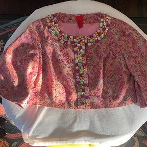 Cristina Gorgeous Beaded Gemstone Cropped Jacket